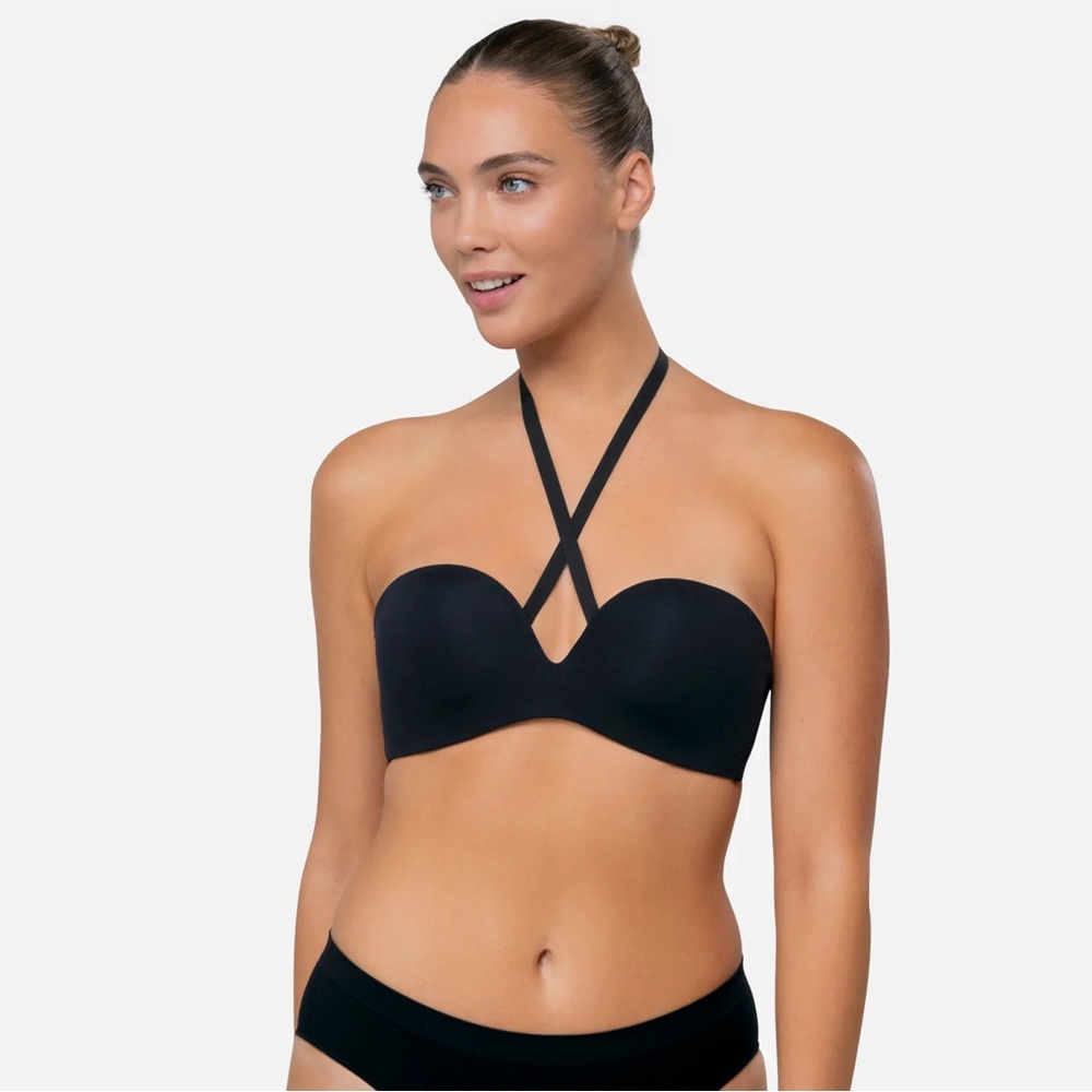 Underoutfit No Strings Attached Adjustable bra NO WIRES BLACK XL NWT *B*